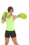Woman boxer green punch