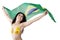 woman brazil fans holding flag