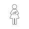 A woman with breast child in her arms icon. Element of family for mobile concept and web apps icon. Outline, thin line icon for