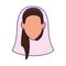 Woman in bridal veil icon, flat design