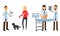 Woman Bringing Her Pet for Vet Examination Vector Illustration Set