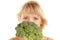 Woman with broccoli