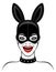 Woman in bunny mask