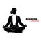 Woman in business suit. Businesswoman meditates, Businesswoman in a lotus pose