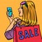 Woman buyer online shopping sale