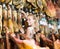 Woman buying dried ham