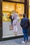 Woman buying an ice cream in Madrid