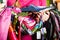 Woman is buying Tracht or dirndl in a shop