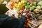 Woman buying at vegetable market the fresh organic bio fresh Je