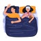 Woman can\\\'t sleep because of partner\\\'s snoring.