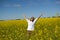 Woman in Canola Field