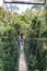 Woman on the canopy bridge walk