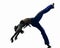 Woman capoeira dancer dancing silhouette