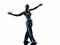 Woman capoeira dancer dancing silhouette