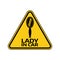 Woman car driver sticker Female in automobile warning sig. Lady looking-glass mirror in yellow triangle to vehicle glass