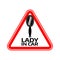 Woman car driver sticker Female in automobile warning sign. Lady looking-glass mirror in red triangle to a vehicle glass