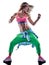 Woman cardio dancers dancing fitness exercising excercises isolat