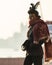 Woman in carnival disguise in February in Venice