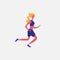 Woman cartoon character sportswoman activities isolated healthy lifestyle concept full length flat