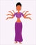 Woman cartoon many arms design graphic - Vector