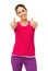 Woman In Casuals Gesturing Thumbs Up With Both Hands