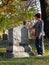 Woman in cemetery