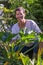 Woman - ceuillette in a vegetable garden