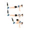 Woman character doing TRX Suspension straps atomic push ups