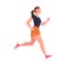 Woman Character Hurrying Running Fast Feeling Panic of Being Late Vector Illustration