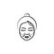 Woman, cheek wrinkle icon. Element of anti aging outline icon for mobile concept and web apps. Thin line Woman, cheek wrinkle icon