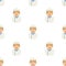 Woman Chef Avatar Icon Seamless Pattern