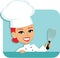 Woman Chef Cartoon Baking Illustration