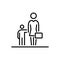 Woman with child icon ui people simple line flat illustration