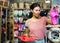 Woman choosing jandals in store