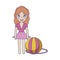 woman circus with ball isolated icon