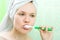 Woman clean teeth tooth-brush