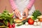 Woman cleaning chopping board