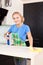 Woman cleaning kitchen