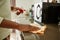 Woman Cleaning Kitchen Counters Closeup