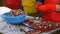 Woman Cleans and Cuts Fresh Fish in Fish Market