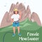 Woman climber social media post mockup