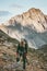 Woman climbing in mountains traveling Lifestyle