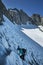 Woman Climbing Up Palisade Glacier