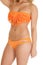 Woman close swim suit fringe