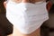 Woman with a cloth mask to prevent corona vÃ­rus covid 19 infection disease, healthcare prevention