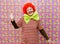 Woman clown with background color