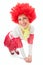 Woman clown with red hair