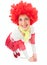 Woman clown with red hair