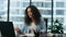 Woman conducting online consultation using laptop close up. Girl working office