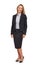 Woman, confidence and smile in studio as lawyer with style, attorney or professional with suit. Female advocate and